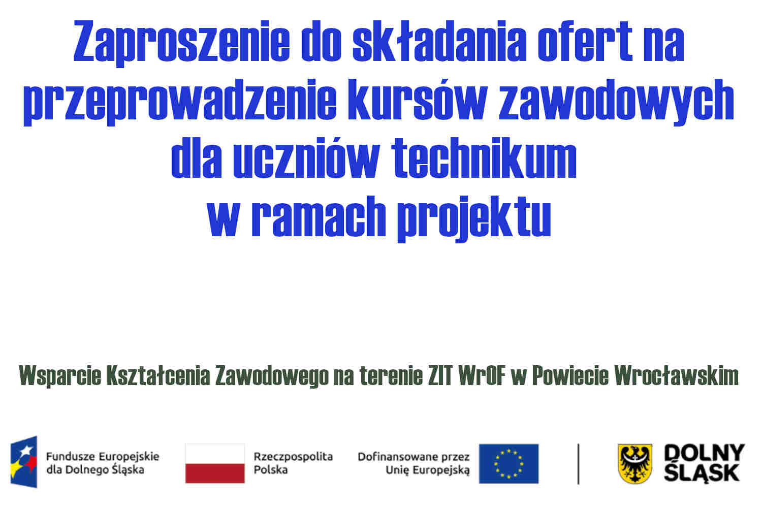 Zaproszenie do składania ofert na przeprowadzenie kursów zawodowych 2026